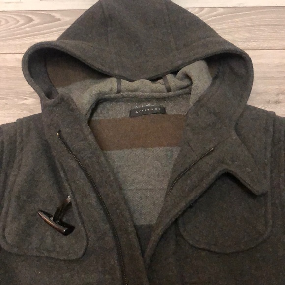 Grey Hooded Wool Jacket - Picture 3 of 6